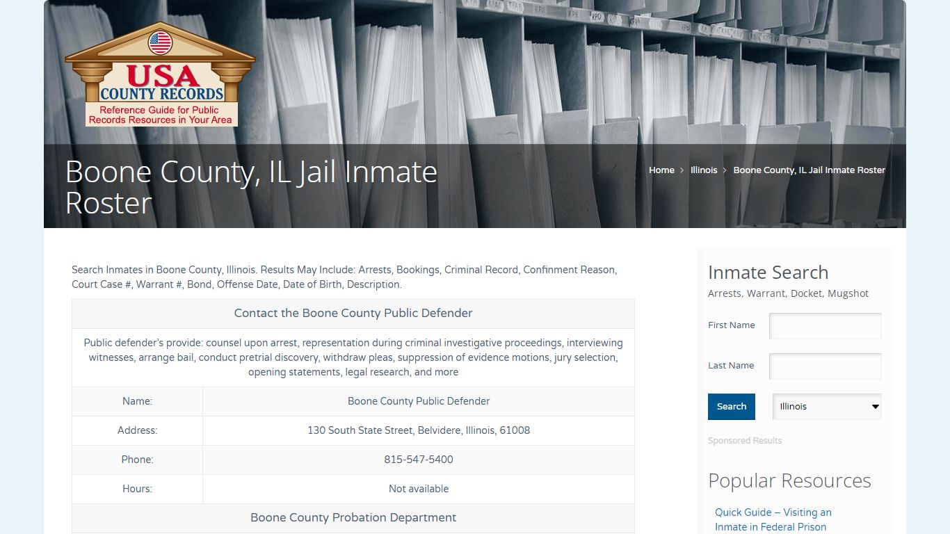 Boone County, IL Jail Inmate Roster | Name Search